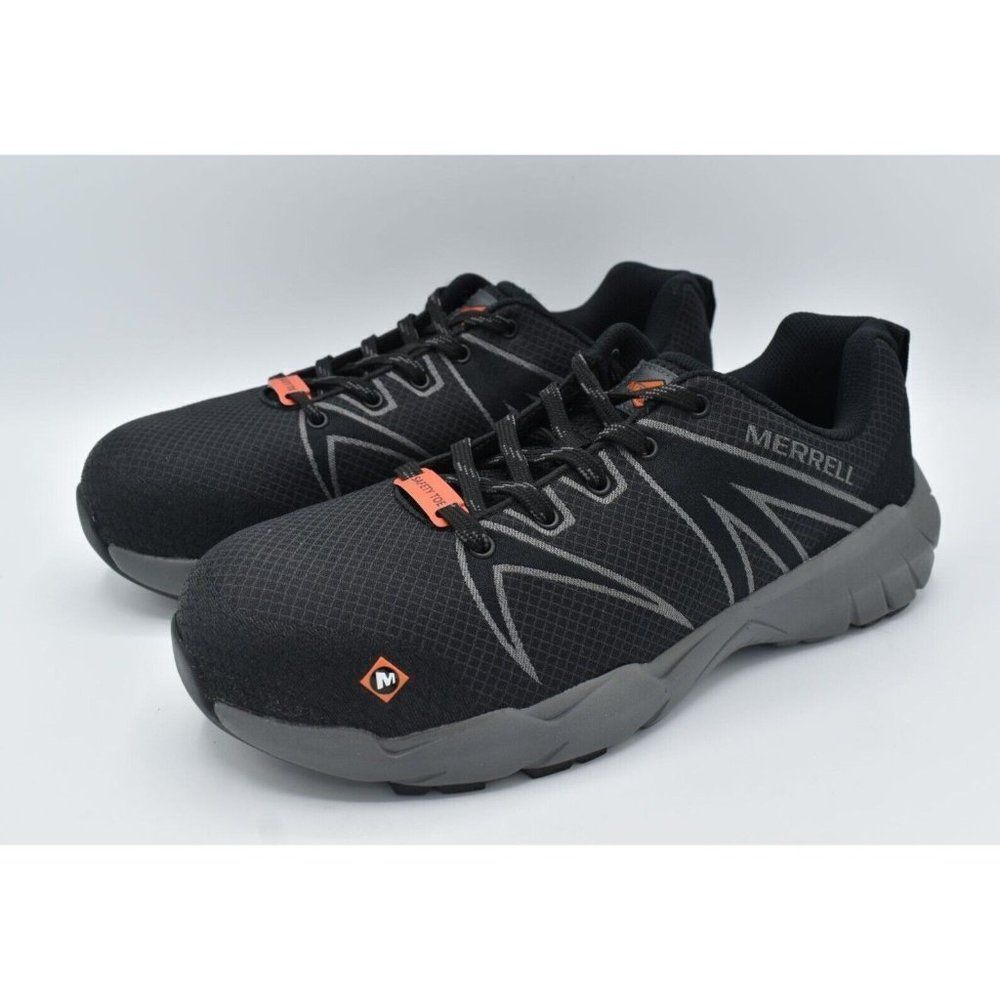 Merrell Womensย Size 9.5 Fullbench 55 AlloyโToe Black Work Sneakers Shoes NO BOXโ